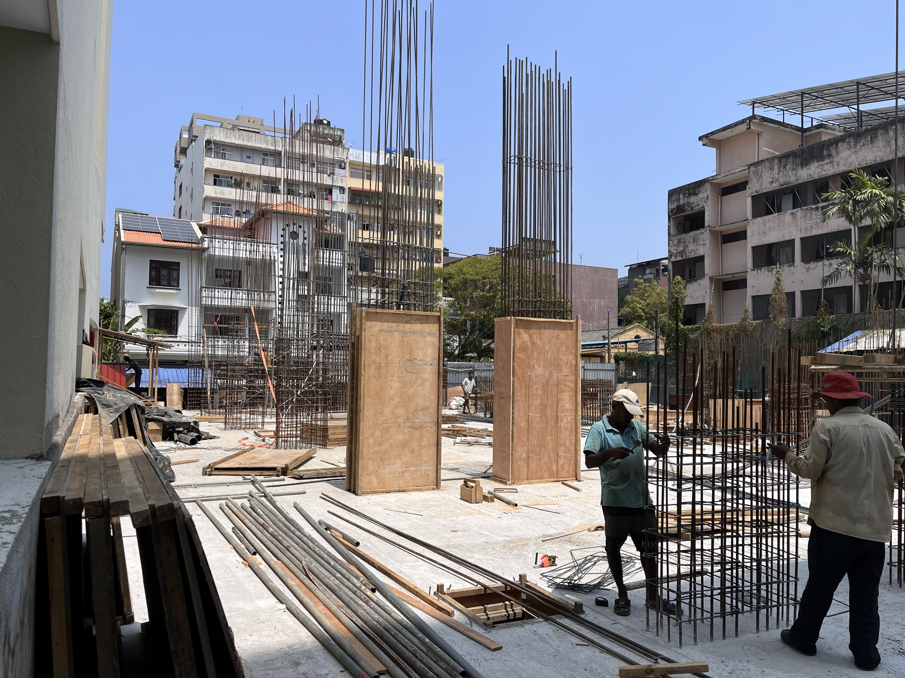 Ground Floor Column Formwork & Reinforcement Progress
